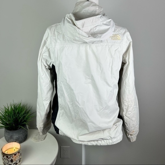 The North Face Womens Hyvent Hooded Jacket White Black Color Block Zip Pockets M - Picture 6 of 12